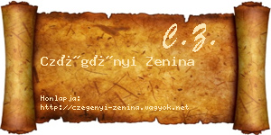 Czégényi Zenina névjegykártya